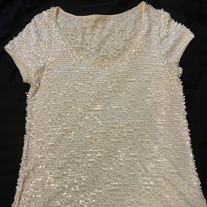 White sequin top